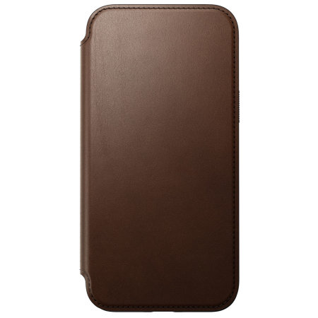 Nomad Leather Modern Folio Brown Protective Case - For iPhone 15 Plus