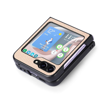 Olixar Beige Carbon Fibre Case - For Samsung Galaxy Z Flip5