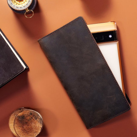 Olixar Dark Coffee Genuine Leather Universal Pouch & Wallet Case