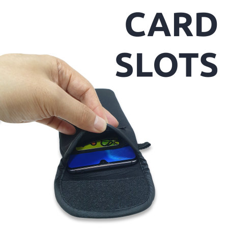 Olixar Neoprene Black Pouch with Card Slot - For iPhone 15 Pro Max