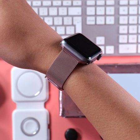 Olixar Pink Milanese Apple Watch Strap - For Apple Watch Series 5 40mm