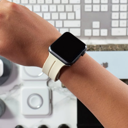 Olixar Beige Silicone Strap With Magnetic Buckle - For Apple Watch 
