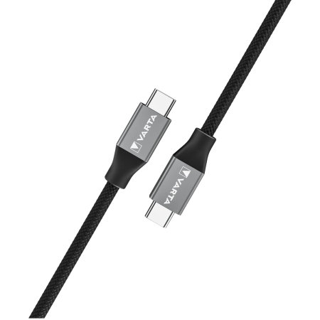 Varta 100W Black USB-C to USB-C Charge & Sync 2m Cable