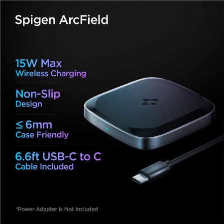 Spigen PowerArc 15W Black Wireless Charger Pad