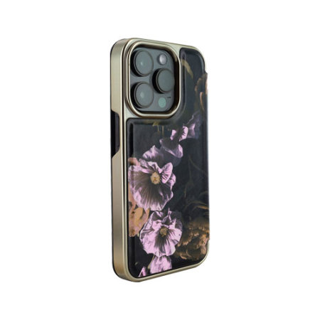 Ted Baker Paper Flowers Mirror Folio Case - For iPhone 14 Pro Max