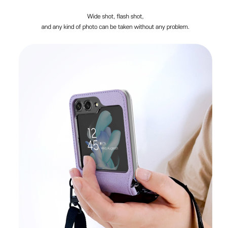 Araree Canvas Diary Purple Case with Adjustable Shoulder Strap - For Samsung Galaxy Z Flip5