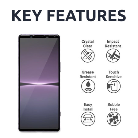 Olixar 2 Pack Tempered Glass Screen Protectors- For Sony Xperia 1 V