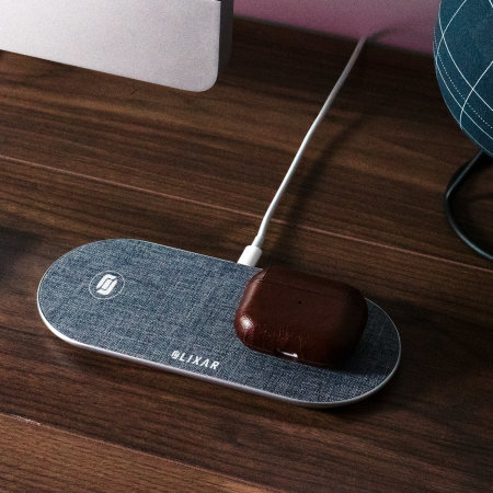 Olixar 20W Grey Dual Wireless Charger Pad - For iPhone 15 Pro Max