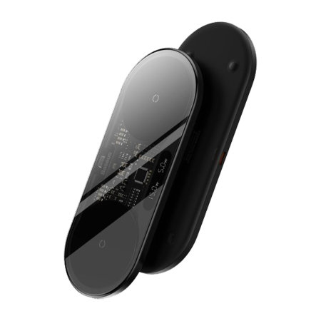 Baseus 20W Black Digital LED Display Dual Wireless Charger Pad - For Nothing Phone (1)