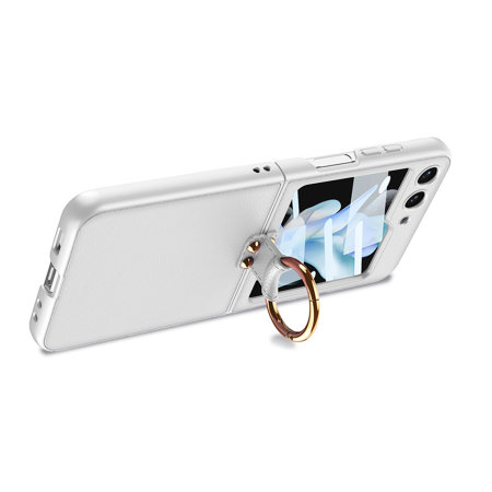 Olixar White Ring Case with Built-In Glass Screen Protector - For Samsung Galaxy Z Flip5