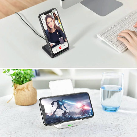 Choetech 10W Qi Wireless Charger Stand 2 Set Black & White