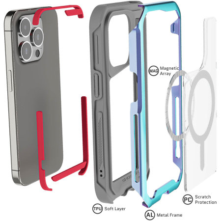 Ghostek Atomic Slim 4 Aluminium MagSafe Prismatic Case - For iPhone 15 Pro