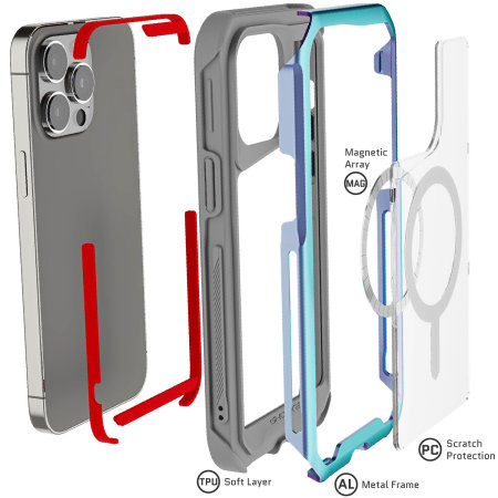 Ghostek Atomic Slim 4 Aluminium MagSafe Prismatic Case - For iPhone 15 Pro Max