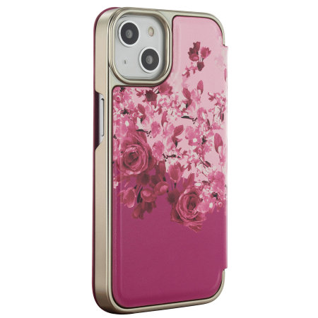 Ted Baker Scattered Flowers Mirror Folio Case - For iPhone 15 Plus