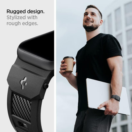 Spigen Rugged Matte Black Strap - For Apple Watch Series 8 41mm