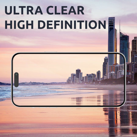 Olixar Easy Fit Tempered Glass Screen Protector - For iPhone 15 Pro Max