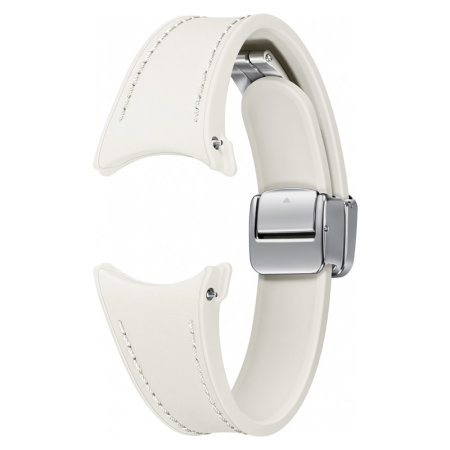 Official Samsung Cream D-Buckle Hybrid Eco-Leather Band (S/M) - For Samsung Galaxy Watch 6