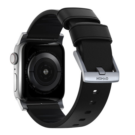 Nomad Active Pro Black Leather Modern Strap - For Apple Watch SE 2022 44mm