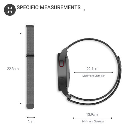 Olixar Milanese Black Strap (M/L) - For Samsung Galaxy Watch 6 Classic