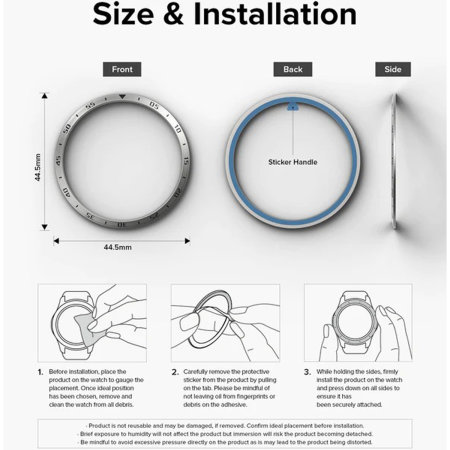 Ringke Silver Stainless Steel Bezel Styling For Samsung Galaxy Watch 6 44mm