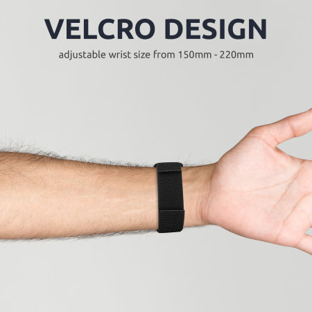 Olixar Black Adjustable Velcro Sports Strap - For Garmin Fenix 7 Pro