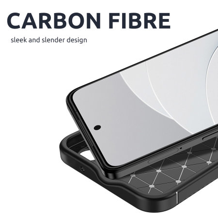 Olixar Black Carbon Fibre Case - For Google Pixel 8