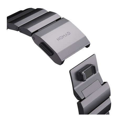 Nomad Space Grey Aluminum Metal Links Band For Apple Watch Series 9 45mm