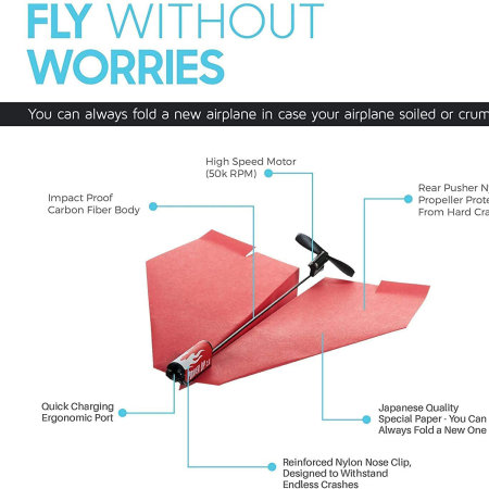 PowerUp 2.0 Electric Paper Airplane - Blue