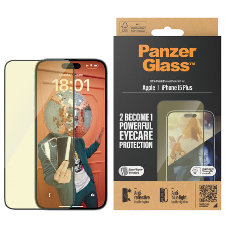 PanzerGlass Anti-Reflective & Anti-Blue Light Tempered Glass Screen Protector - For iPhone 15 Plus