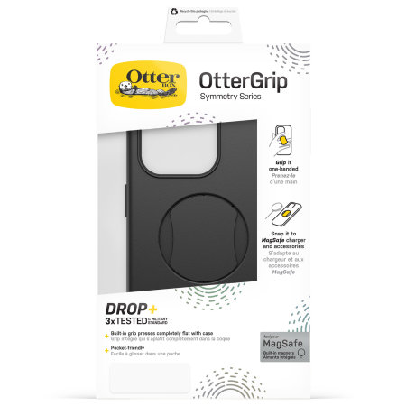 OtterBox OtterGrip Symmetry Series MagSafe Black Case - For iPhone 15 Pro Max