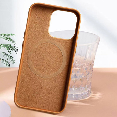 Olixar MagSafe Eco-Leather Brown Case - For iPhone 15 Pro