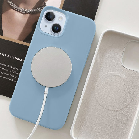 Olixar MagSafe Silicone Light Blue Case - For iPhone 15 Plus