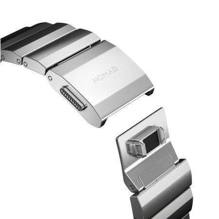 Nomad Silver Steel Metal Links Band - For Apple Watch Ultra 2