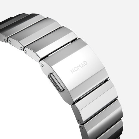 Nomad Silver Steel Metal Links Band - For Apple Watch Ultra 2