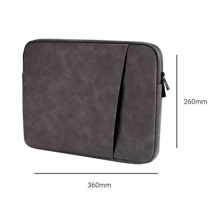 Olixar Universal 14" Black Eco-Leather Laptop & Tablet Sleeve