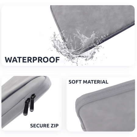 Olixar Universal 14" Grey Eco-Leather Laptop & Tablet Sleeve