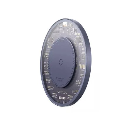 Baseus Purple Transparent 15W Wireless Charger Pad & USB-C Cable