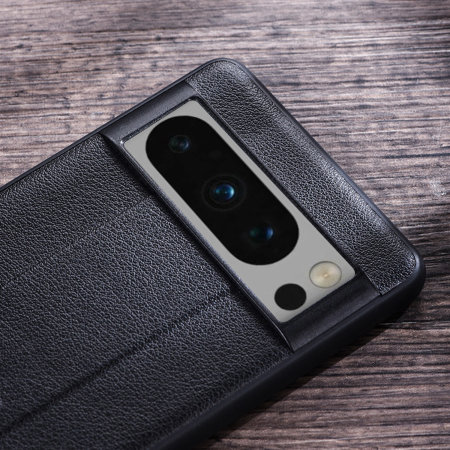 Olixar Black Eco-Leather Stand Case - For Google Pixel 8 Pro