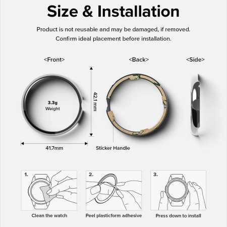 Ringke Stainless Steel Glossy Silver Bezel Protector - For Google Pixel Watch 2