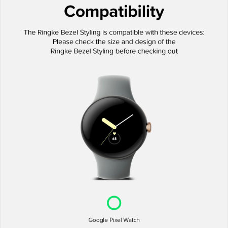 Ringke Stainless Steel Glossy Silver Bezel Protector - For Google Pixel Watch 2