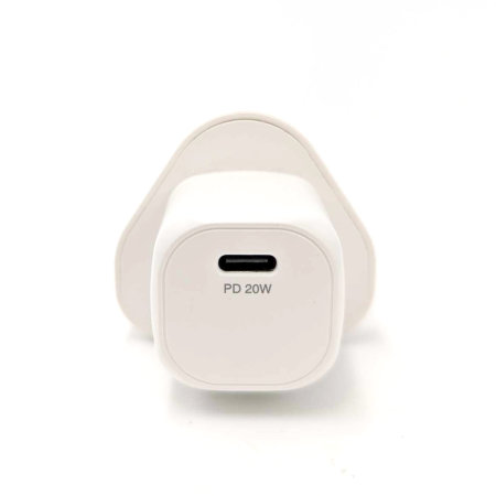 Olixar Basics White Mini 20W USB-C PD Wall Charger - For Google Pixel 8