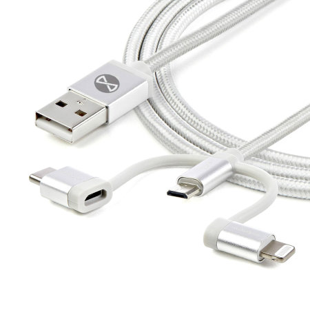 Forever 3-in-1 USB to USB-C, Lightning & Micro USB 1m Charge & Sync Cable