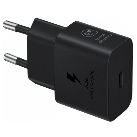Official Samsung 25W Black USB-C EU Super Fast Mains Charger With 1m USB-C Cable