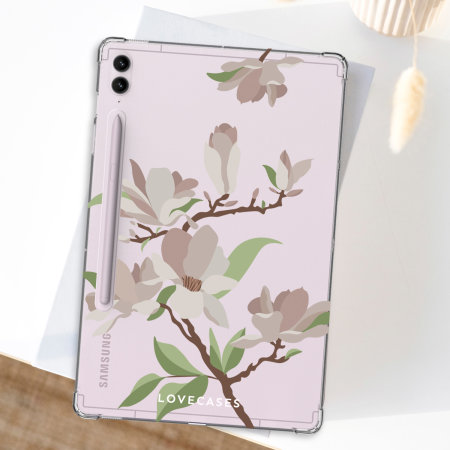 LoveCases White Cherry Blossom Case - For Samsung Galaxy Tab S9 FE Plus