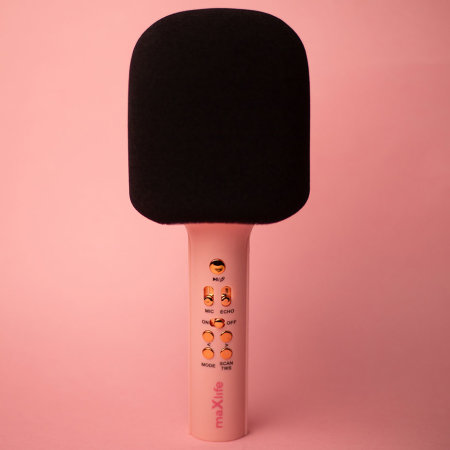 Maxlife Pink Wireless Bluetooth Karaoke Microphone With Speaker