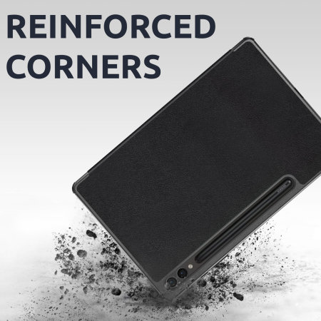 Olixar Eco-Leather Black Stand Case with S Pen Holder - For Samsung Galaxy Tab S9 FE Plus