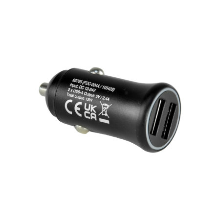 Olixar Basics 12W Dual USB-A Port Car Charger - For Samsung Galaxy Tab S9 FE Plus