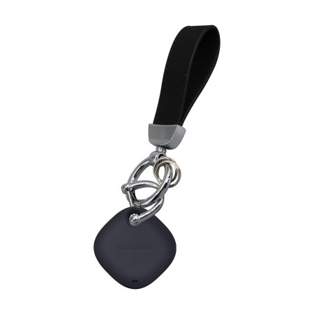 Olixar Black Eco-Leather Loop Keyring with Horseshoe Buckle - For Samsung Galaxy SmartTags