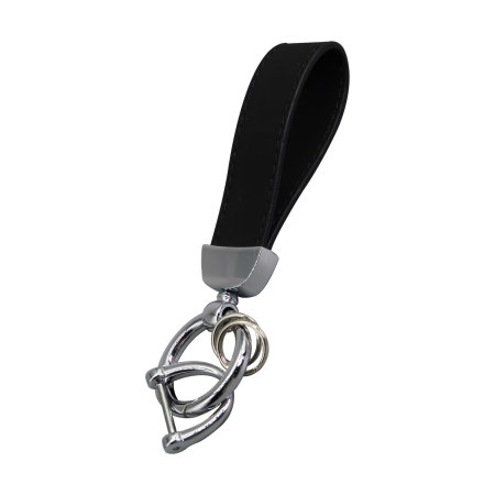Olixar Black Eco-Leather Loop Keyring with Horseshoe Buckle - For Samsung Galaxy SmartTags