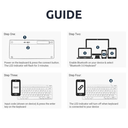 Olixar Ultra Slim and Compact Black QWERTY Wireless Keyboard - For Samsung Galaxy Tab S9 FE